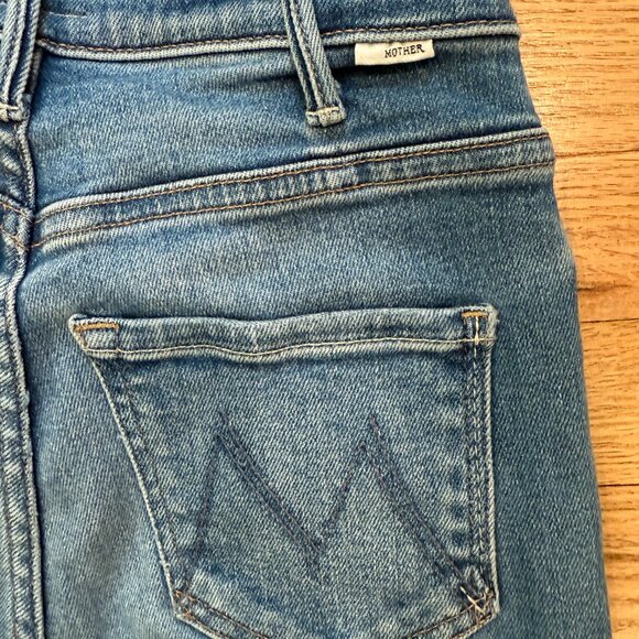 MOTHER The Kick It Ankle Fray distressed high-rise straight-leg jeans NWOT/24 - Picture 10 of 12
